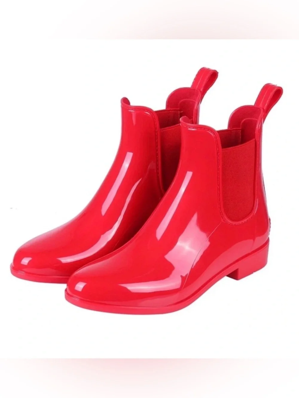 Lauren Ralph Lauren Red Rubber Chelsea Boots Tally Bo Rai Size 7B
